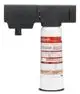 BWT-AQA therm HRC, ein Salt-Reducing-Cartidge zur Verwendung in Heizungsanlagen, abgebildet mit technischem Datenblatt auf der Vorderseite.